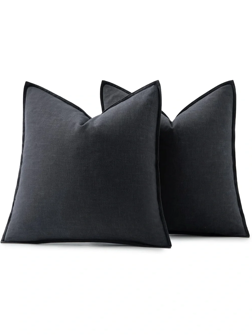 Decorative Linen Pillow Covers Boho Farmhouse Modern Soft Accent Euro Dark Gray